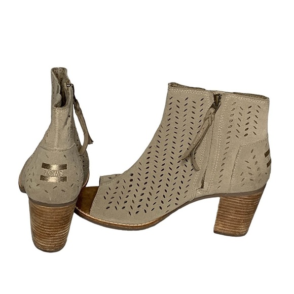 Toms‎ Majorca suede peep toe heel ankle bootie. Size 8.5 - Picture 6 of 14